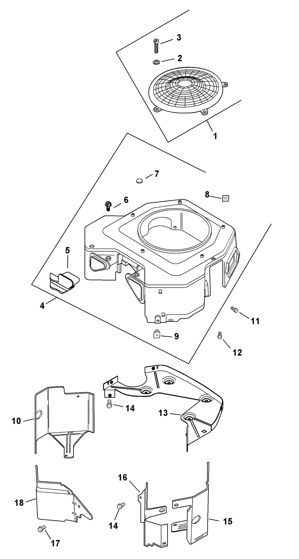 Kohler Cv730-3148 Blower Housing And Baffles Diagram and Parts List for Z-FORCES60 (53BH5FJD-53BH5FJD050)(2013) Cub Cadet Lawn Tractor